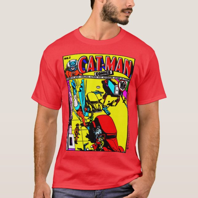 1940-talets CAT-MAN Comics T-Shirt (Framsida)