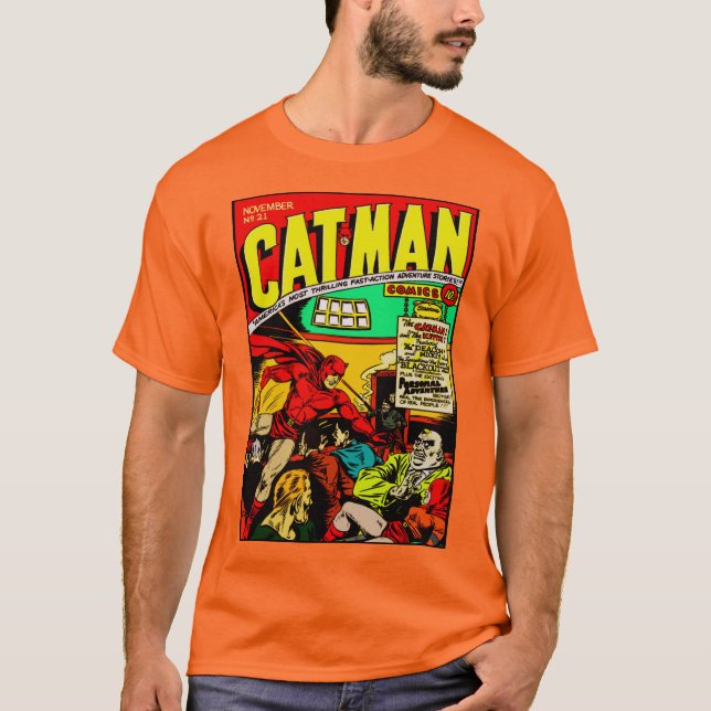 1940-talets CAT-MAN serietidningar T-Shirt (Framsida)