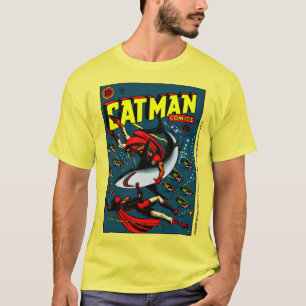1940-talets CAT-MAN serietidnings T-shirt