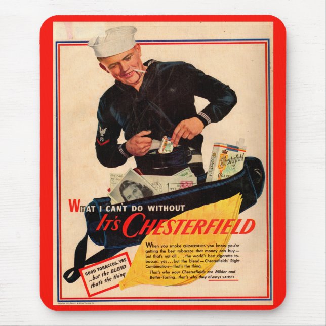 1940-talets Chesterfield-cigaretter med sjöman Musmatta (Framsidan)