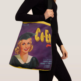 1940-talets Co-Ed Brand citrus låda-etikett Axelväska