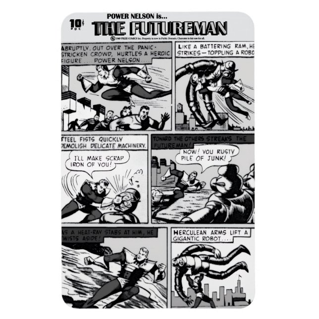 1940-talets FUTUREMAN-seriestripp Flexibel Magnet (Vertikal)