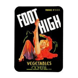1940-talets grönsaksetikett låda Foot High Magnet