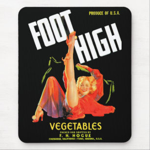 1940-talets grönsaksetikett låda Foot High Musmatta