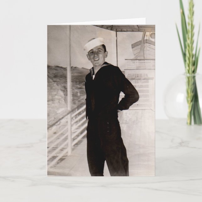 1940-talets gulsot sjöman kort (Framsida)