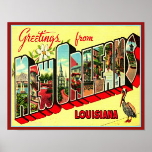 1940-talets Hälsning från New Orleans Poster