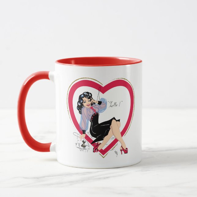 1940-talets Hej Valentine Pin-Up Girl Mugg (Vänster)