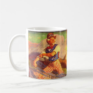 1940-talets heroiska farbror Sam rullar upp sin sl Kaffemugg