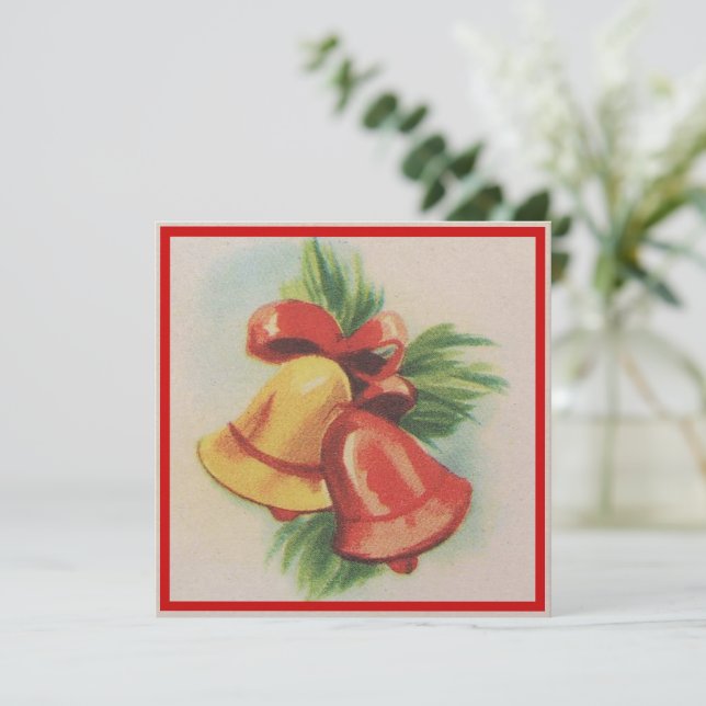 1940-talets jul i Klockor Julkort (Stående Fram)