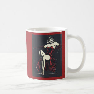 1940-talets kvinnlig fatale kaffemugg