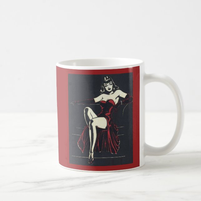 1940-talets kvinnlig fatale kaffemugg (Höger)