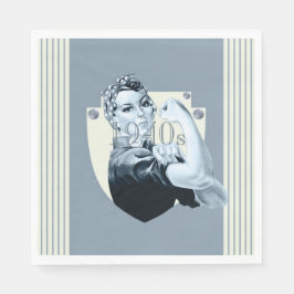 1940-talets patriotiska vintage före krig-tiden pappersservett