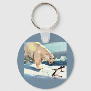1940-talets polar- och penguinbjörn nyckelring