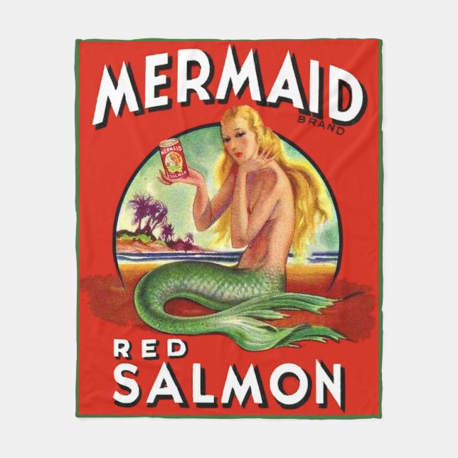 1940-talets Sjöjungfru Salmon kan skriva ut Fleecefilt (Framsidan)
