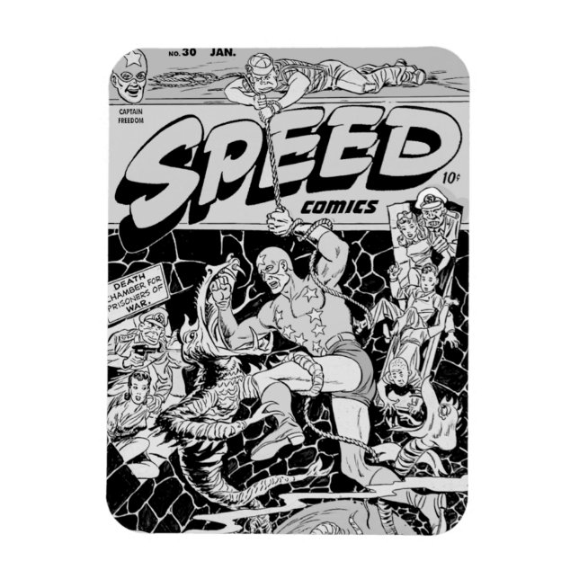 1940-talets SPEED Comics Flexibel Magnet (Vertikal)