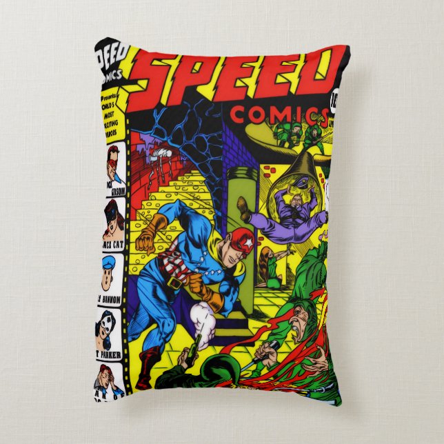 1940-talets SPEED Comics Kudd  Prydnadskudde (Baksidan(Vertikal))