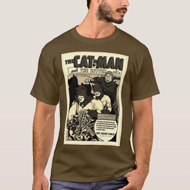 1940-talets The Cat-Man och The Kitten T-Shirt (Framsida)