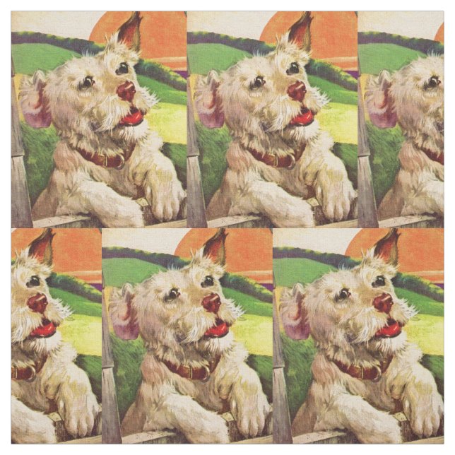 1940-talets vackra hund tyg (Provkarta)