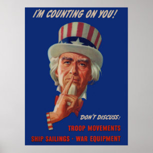1940-talets varning från farbror Sam Poster