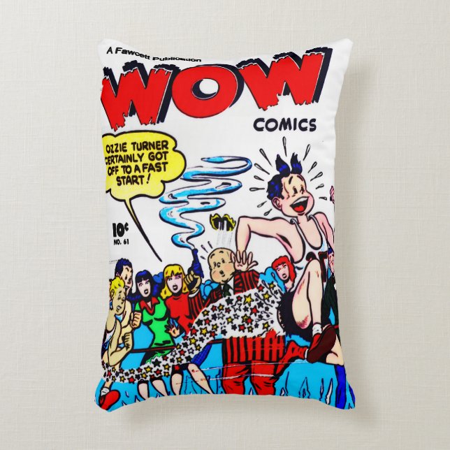 1940-talets WOW Comics Kudd  Prydnadskudde (Framsidan(Vertikal))