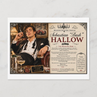1940-tals Mördarmysterium Sebastian Bash Hallow Vykort
