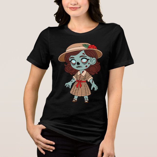 1940-tals Zombie Flickan T Shirt (Framsida)