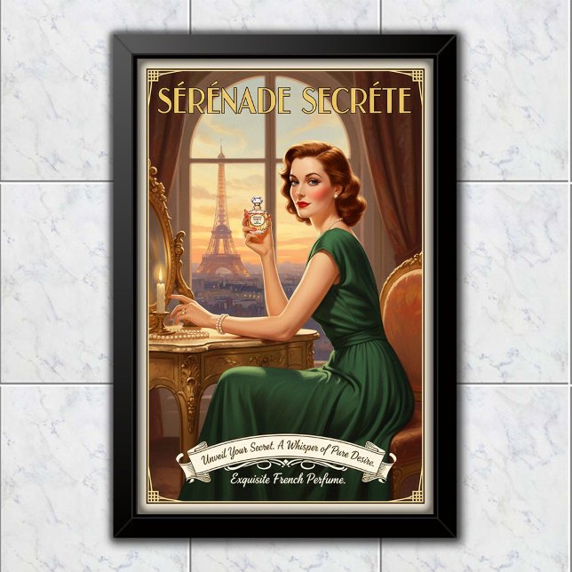 1940 Vintage Sérénade Secrète Parfymreklam Poster (Skapare uppladdad)