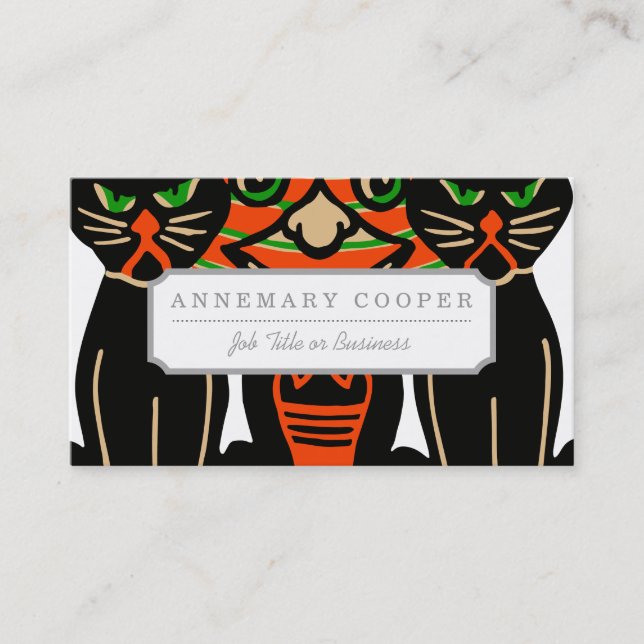 1940-Vintagen Halloween Svarta katter Visitkort (Framsida)