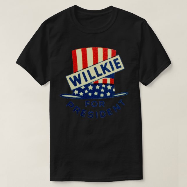 1940 Willkie till president T Shirt (Design framsida)