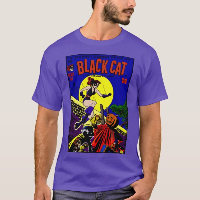 1940's Black Cat Comic T-Shirt (Framsida)