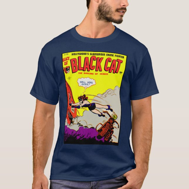 1940's Black Cat Comic T-Shirt (Framsida)