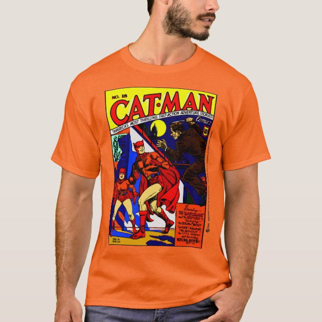 1940's Cat-Man Comic T-Shirt (Framsida)