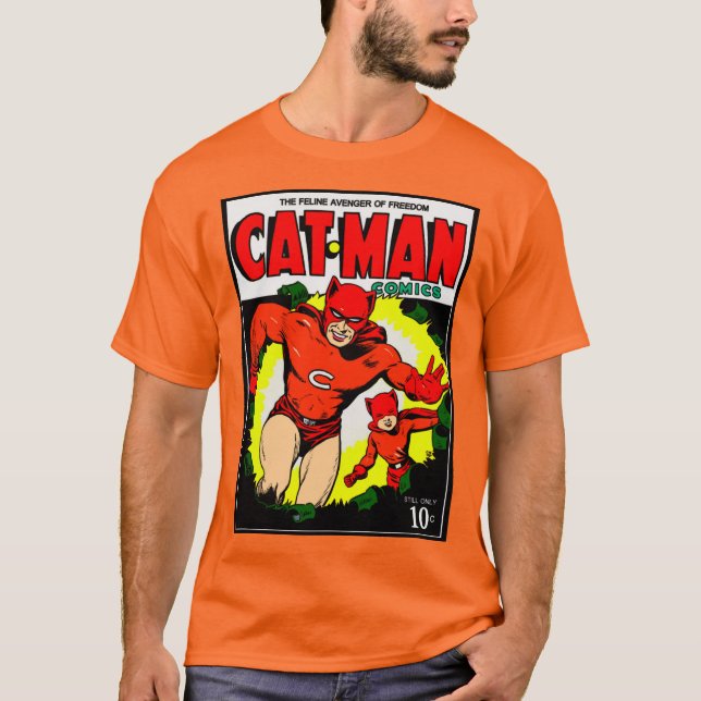 1940's CAT-MAN Comics T-Shirt  (Framsida)
