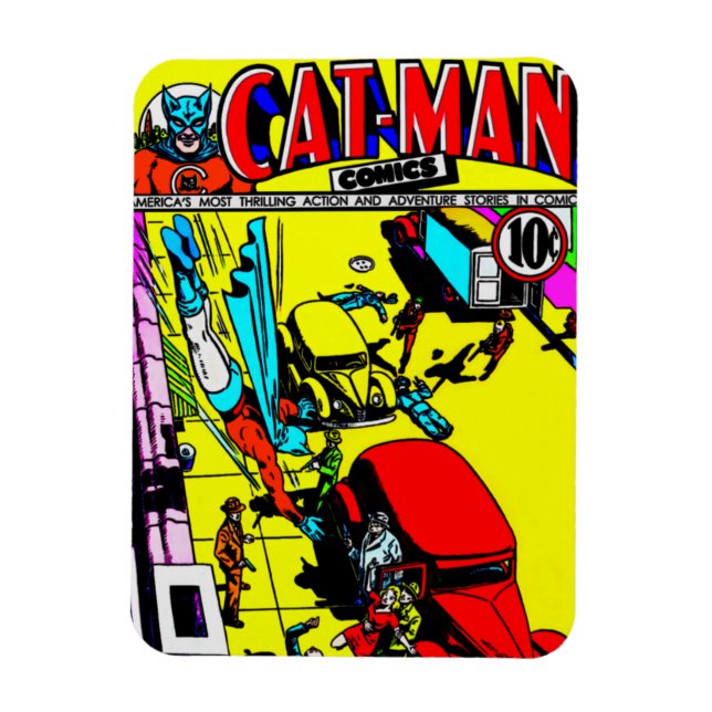 1940's Cat-Man Tecknads Magnet (Vertikal)