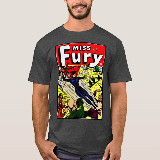 1940's Classic Miss Fury Tecknads T-Shirt (Framsida)