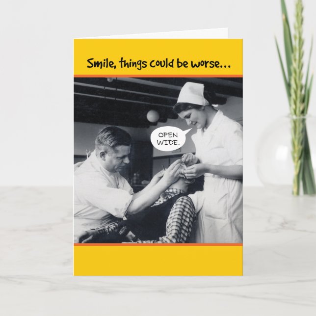 1940s Dentist Things Could Be Worse 50th Birthday Kort (Framsida)