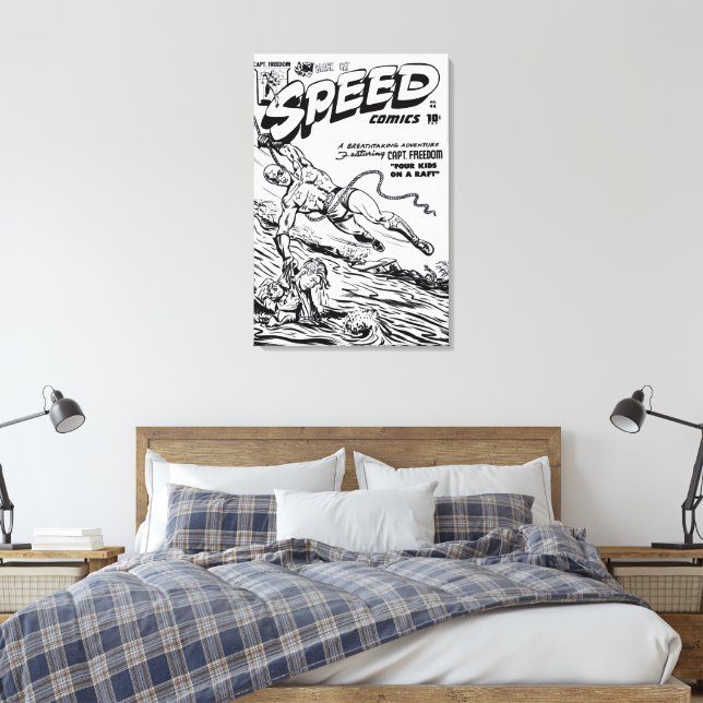 1940's SPEED Comics Canvas Print (Insitu (sovrum))