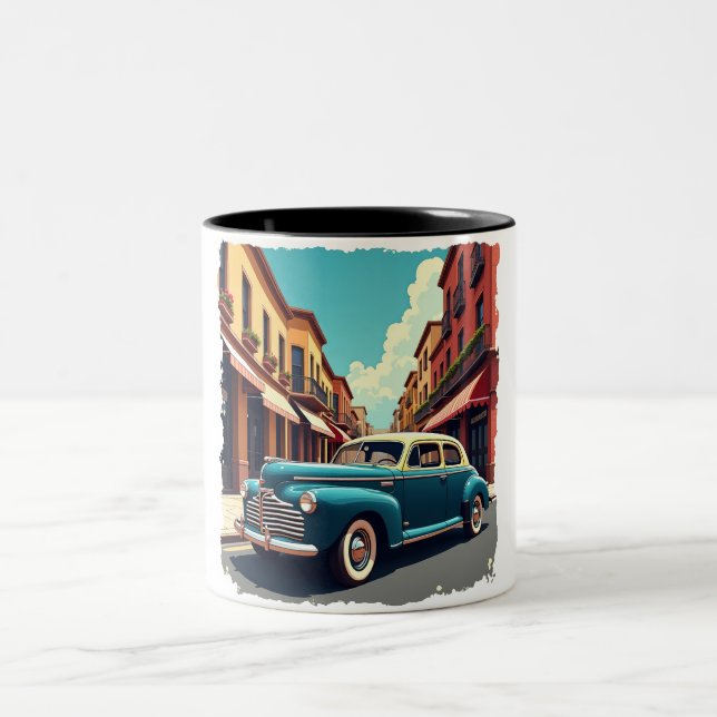 1940s Vintage Car Mug Två-Tonad Mugg (Center)