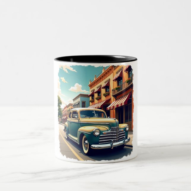 1940s Vintage Car Mug Två-Tonad Mugg (Center)