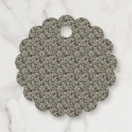 1940s Wartime Floral Sprig Vintage Pattern Gåvor Etiketter