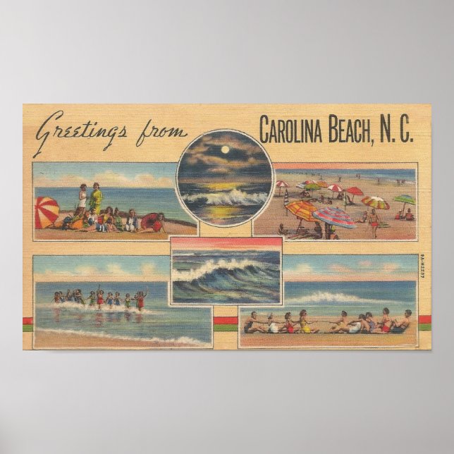 1941 Carolina Beach, North Carolina Poster (Framsidan)