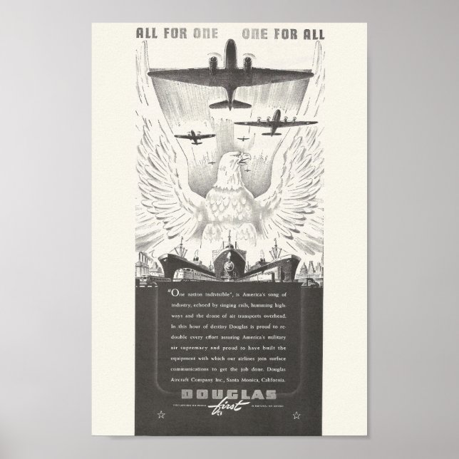1941 Douglas Aircraft Ad Poster (Framsidan)