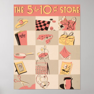 1941 Fem- och Dime Store Poster
