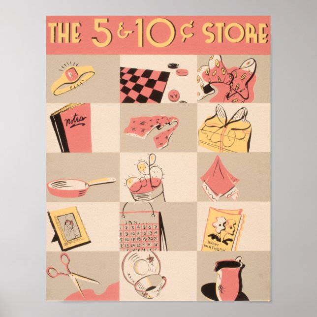 1941 Fem- och Dime Store Poster (Framsidan)