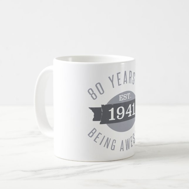 1941 Funny 80:e födelsedagen Fantastisk Kaffemugg (Framsida vänster)