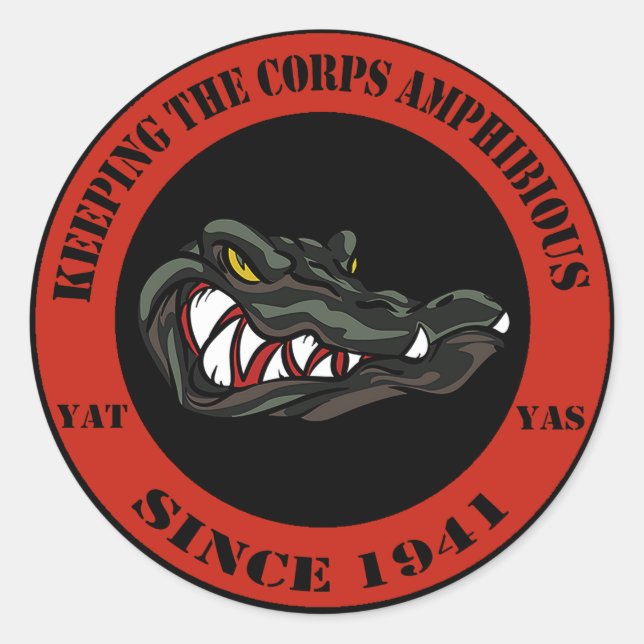 1941 Röd Runt Klistermärke (Framsida)