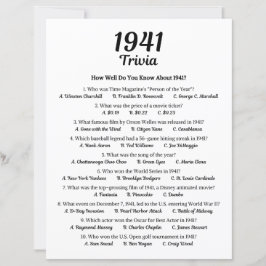 1941 Trivia-spel | 84:e Födelsedagsfestens spel