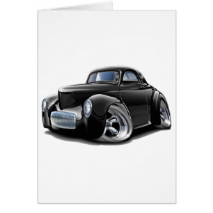 1941 Willys Black Car Hälsningskort
