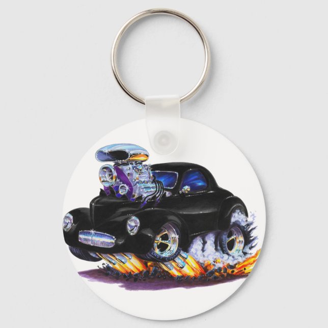 1941 Willys Black Car Nyckelring (Framsida)