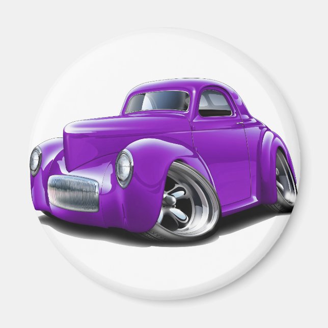 1941 Willys Lila Car Magnet (Framsidan)